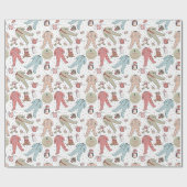 Papier Cadeau Premier Noël de Bébé Mignon (Plat)