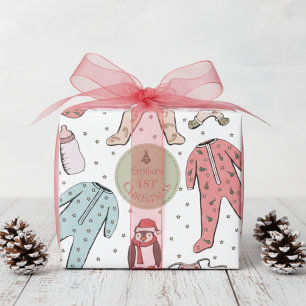 Papier Cadeau Premier Noël de Bébé Mignon