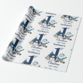Papier Cadeau Premier Noël de Petit Garçon  (Déroulé)