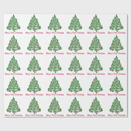 Papier Cadeau Premier Noël du bébé (Plat)
