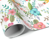 Papier Cadeau Première Communion Florale | Papier d'enrobage (Coin rond)