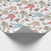 Papier Cadeau Première coutume de Noël du bébé en crème mignonne (Coin)