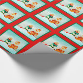 Papier Cadeau Première date Elf en rouge et vert plaid (Coin)
