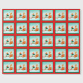 Papier Cadeau Première date Elf en rouge et vert plaid (Plat)