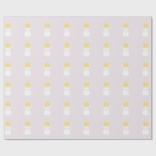 Papier Cadeau Première fille de blonde de sainte communion