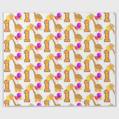 Papier Cadeau Première partie de coutume de girafe (Plat)