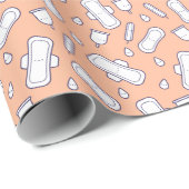 Papier Cadeau Première période Pastel Peach Cute Tampon (Coin rond)