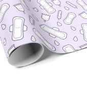 Papier Cadeau Première période Pastel Purple Cute Tampon (Coin rond)