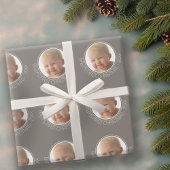 Papier Cadeau Première photo de Noël du bébé Nom et année person