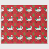 Papier Cadeau Première Porte de Noël de bébé Buggy bébé (Plat)