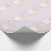 Papier Cadeau Première Sainte communion de la fille blonde (Coin)