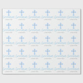 Papier Cadeau Première sainte communion personnalisée de garçon (Plat)