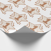 Papier Cadeau Premiers rose d'anniversaire et étoile d'or (Coin)