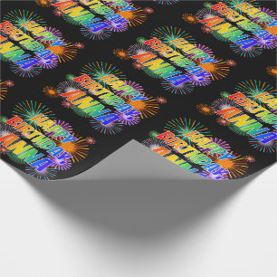 Papier Cadeau Prénom "ANNA", Amusant "HEUREUX ANNIVERSAIRE"