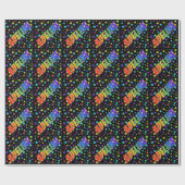 Papier Cadeau Prénom Arc-en-ciel "ADELINE" + Étoiles (Plat)
