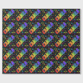 Papier Cadeau Prénom arc-en-ciel "CAMILA" + Étoiles (Plat)
