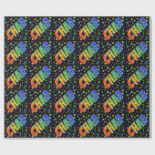 Papier Cadeau Prénom arc-en-ciel "CHAD" + Stars (Plat)