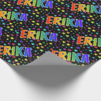 Prénom arc-en-ciel "ERIKA" + Étoiles
