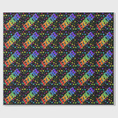 Papier Cadeau Prénom Arc-en-ciel "EZEKIEL" + Étoiles (Plat)