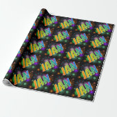 Papier Cadeau Prénom arc-en-ciel "IAN" + Fireworks (Déroulé)