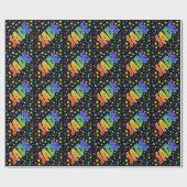 Papier Cadeau Prénom arc-en-ciel "JADE" + Étoiles (Plat)