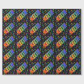 Papier Cadeau Prénom arc-en-ciel "KEITH" + Stars (Plat)