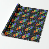 Papier Cadeau Prénom arc-en-ciel "KEITH" + Stars (Déroulé)