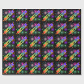 Papier Cadeau Prénom arc-en-ciel "MATTHEW" + Fireworks (Plat)