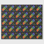 Papier Cadeau Prénom arc-en-ciel "MOLLY" + Étoiles (Plat)