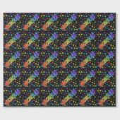 Papier Cadeau Prénom Arc-en-ciel "NICHOLAS" + Étoiles (Plat)