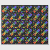 Papier Cadeau Prénom arc-en-ciel "SOPHIA" + Étoiles (Plat)