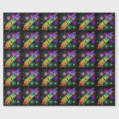 Papier Cadeau Prénom arc-en-ciel "SPENCER" + Feu d'artifice (Plat)
