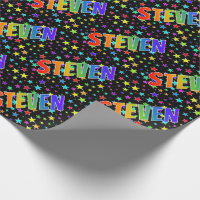 Prénom arc-en-ciel "STEVEN" + Stars