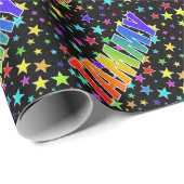 Papier Cadeau Prénom Arc-en-ciel "TAMMY" + Étoiles (Coin rond)