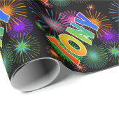 Papier Cadeau Prénom arc-en-ciel "TONY" + Feu d'artifice (Coin rond)