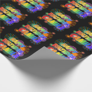 Papier Cadeau Prénom "CAMILA", Amusant "HEUREUX ANNIVERSAIRE"