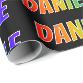 Papier Cadeau Prénom "DANIELLE" d'arc-en-ciel ; Amusement et (Coin rond)