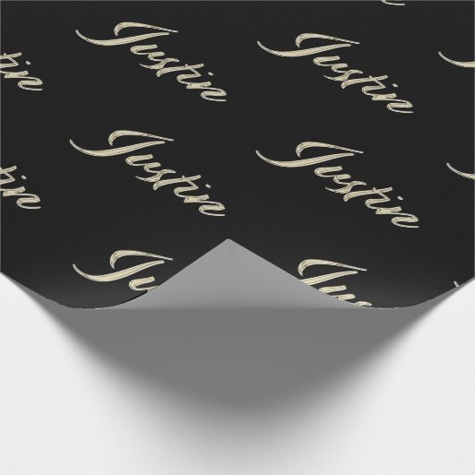 Papier Cadeau Prénom de Justin (Coin)