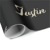 Papier Cadeau Prénom de Justin (Coin rond)