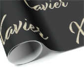 Papier Cadeau Prénom de Xavier (Coin rond)