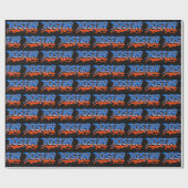 Papier Cadeau Prénom Graffiti blue orange (Plat)