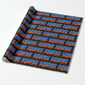 Papier Cadeau Prénom Graffiti blue orange (Déroulé)