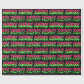 Papier Cadeau Prénom Graffiti red green (Plat)