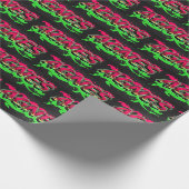 Papier Cadeau Prénom Graffiti red green (Coin)