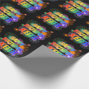 Papier Cadeau Prénom "KEITH", Amusant "HEUREUX ANNIVERSAIRE"