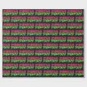 Papier Cadeau Prénom Nom Graffiti red green (Plat)