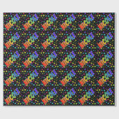 Papier Cadeau Prénom Rainbow "NICOLE" + Stars (Plat)