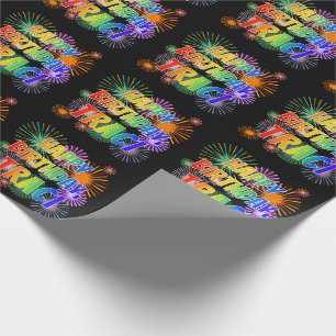 Papier Cadeau Prénom "TRACI", Amusant "HEUREUX ANNIVERSAIRE"