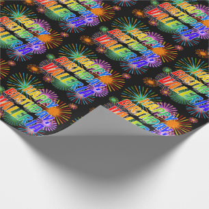 Papier Cadeau Prénom "VALERIA", Amusant "HEUREUX ANNIVERSAIRE"