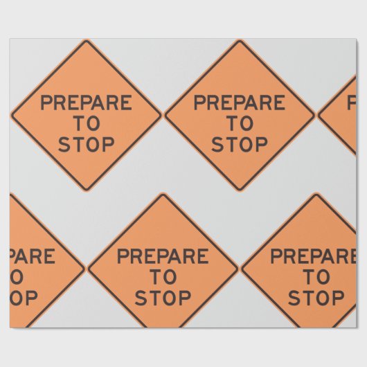 Papier Cadeau Préparez-vous à arrêter la signalisation routière (Plat)